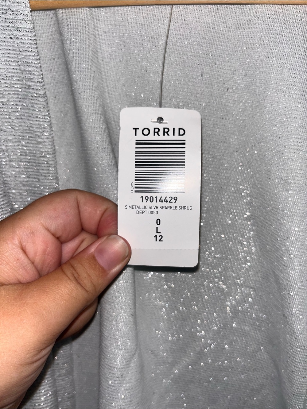 NWT Torrid Metallic Silver Sparkle Open Front Shrug Cardigan Size 0 12 - Picture 5 of 5